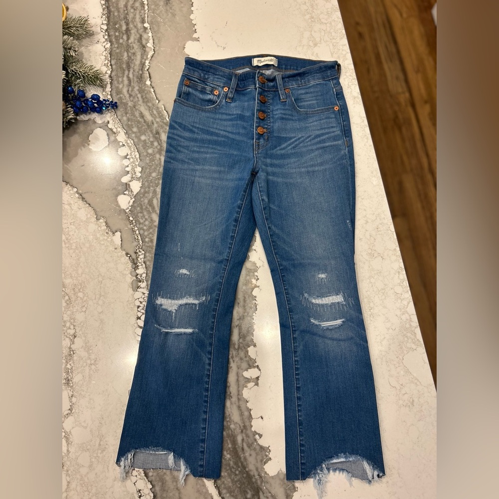 Madewell Women’s Cali Demi Boot Distressed Jeans